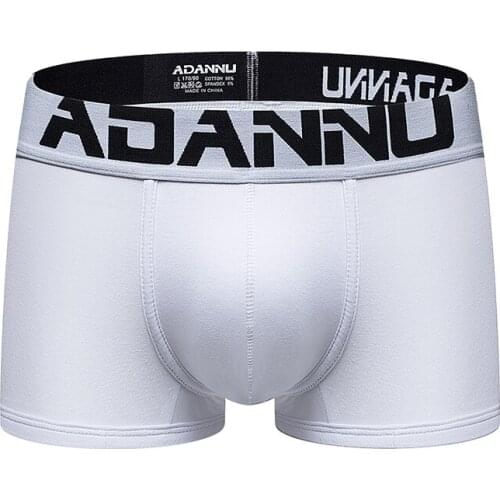 2020 ADANNU Brand Shorts Mens Underwear Soft Boxers Cotton Boxer Men Solid Boxer Shorts Boxers Mens