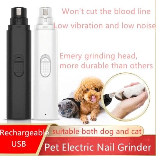 2021NEW! Pet Electric Nail Grinder Cat Dog Paw Rechargeable Nail Grinder Pet Nail Grooming Trimmer Clipper Low Noise USB Grinder