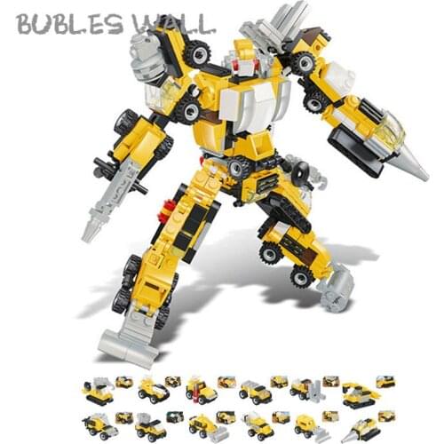 438pcs Engineering Bulldozer Crane Technic Dump Truck Building Blocks City Construction Vehicle Car Toy For Children Kids Gift