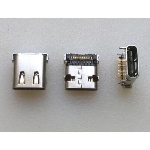 5PCS) Type-C socket female usb3.1 socket interface connector 24P Gold Pin two-way NEW