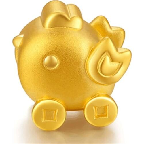 999 pure yelod gold time Zodiac chicken fashion 3D chicken weave string bracelet