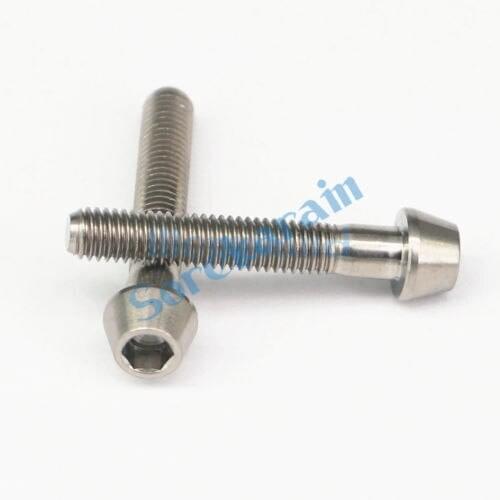 LOT 4 M5 x 30mm Original Color TC4 GR5 Titanium Alloy Allen Hex Screw Taper Cone Head Bolts For Bicycle