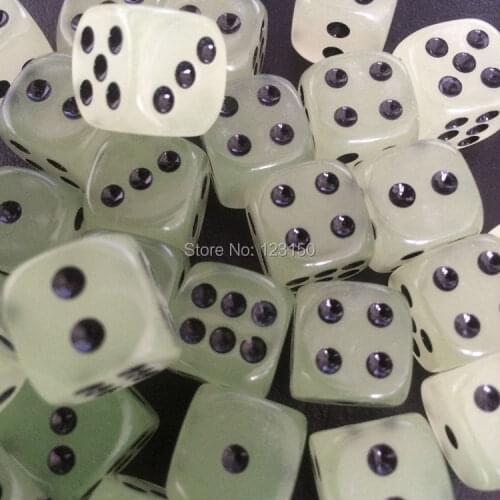 DC-666-14MM 100pcs Acrylic General 14mm Luminous Dices in high quality For Game