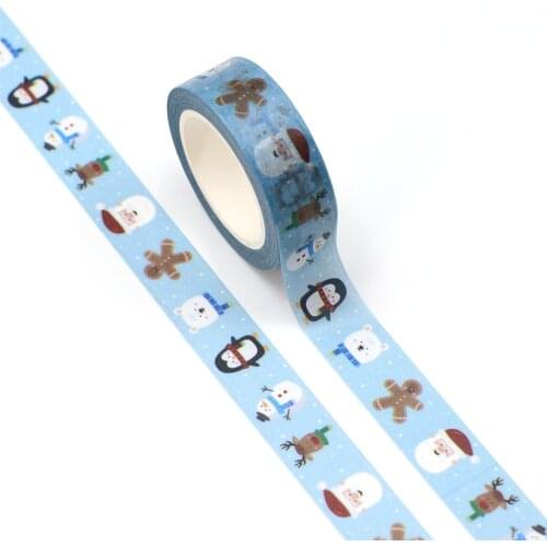 NEW 10pcs/Lot Decorative Penguin Gingerbread Man Christmas Washi Tapes DIY Bullet Journal Adhesive Masking Tape Cute Stationery