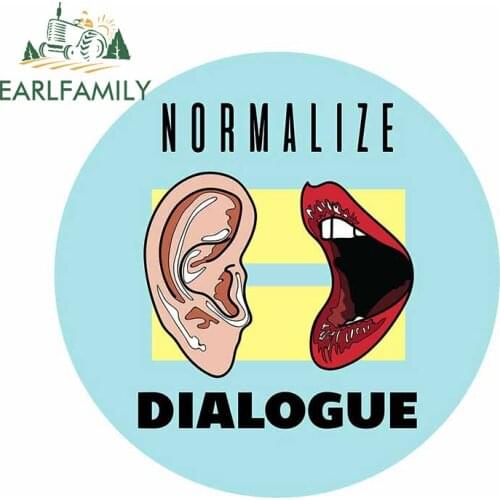 EARLFAMILY 13cm x 12.9cm for NORMALIZE DIALOGUE Car Sticker Waterproof Anime Decoration Custom Printing Window Decal for VAN SUV