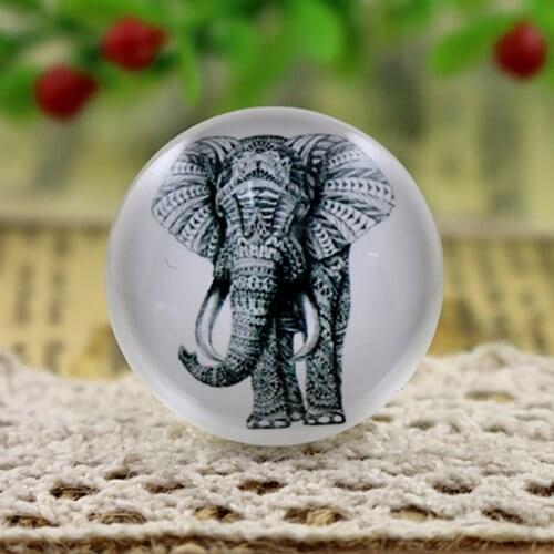 Hot Sale 5pcs/Lot 25mm Handmade Photo Glass Cabochons (Elephant) F7-35