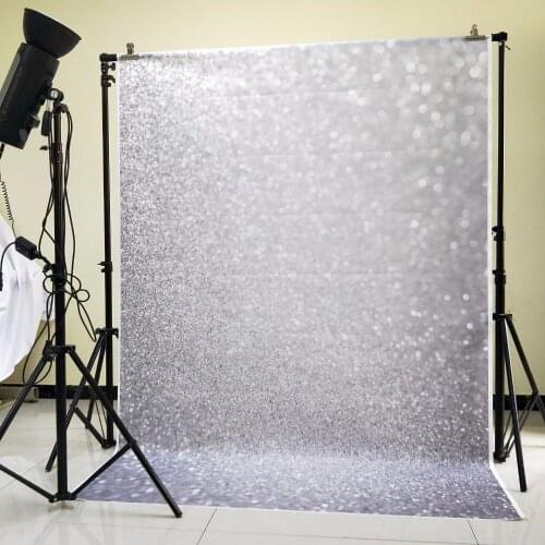 Silver Shiny Background Photography Backdrop Photo Studio Booth Sparkling Bokeh Glitter White Silver Bokeh Banner Party Poster
