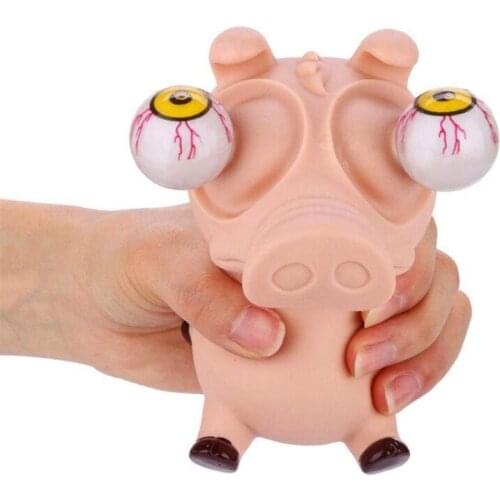 TPR Bounce Toy Interactive Trick Toy with Jump Eyeball Sensory Squeeze Ball for Party Supplies Pinch Practical Joke Toy
