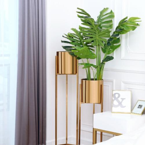 Metal Flowerpot Home Gardening Decoration Golden Vase Home Soft Decorations