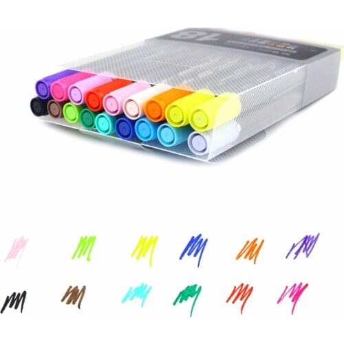 Jonvon Satone 24 colors marker Pens Art Supplies Drawing Water Pen Double Slider school tool stationery Marker Painting Sets