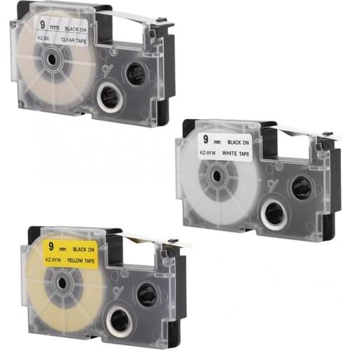 9mm Tape Cartridge for Casio Label Maker Printer KL-60/120/170/780/820 CW-L300