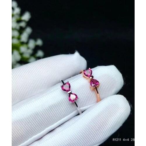 Butterfly Ring, Natural Garnet Ring, 925 Silver, Simple and Delicate, Fashionable Personality