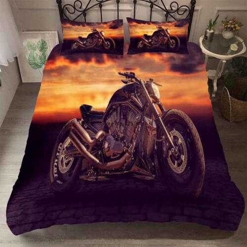 Motorcycle race bedding set luxury home textile adult duvet cover and pillowcase bedclothes single double queen king size