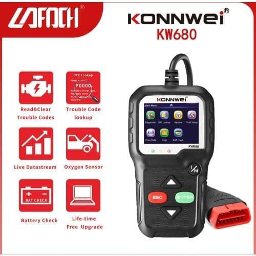 KONNWEI KW680 OBD2 Scanner Auto Diagnostic Tool Full OBD 2 Function Car Scanner Russian Language code reader