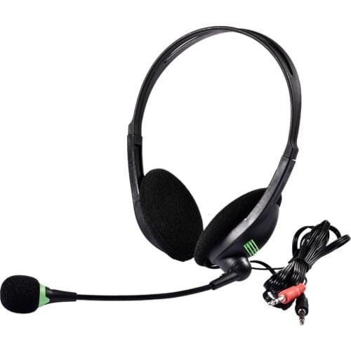 3.5mm Wired HD Voice Business Headphones With Microphone Noise Cancelling Adjustable Office Headset For PC/Laptop
