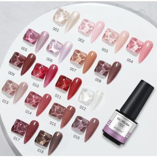 New Arrival 7ml Soak Off UV Nail Gel Glitter Nail Gel Semi Permanent UV LED Nail Art Gel Polish Varnish Base Top Coat Matte Gel