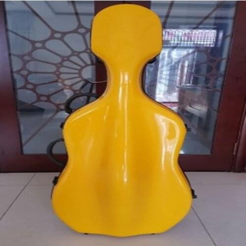 Great Fiberglass 4/4 Cello Hard Case,Perfect Workmanship，Cello Case 4/4-1/8 Size