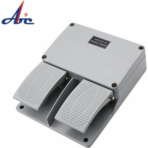 Foot Switch YDT1-16 Pedal Type Silver Contact aluminum shell gray machine tool accessories Double Feet Tread 10A 250V