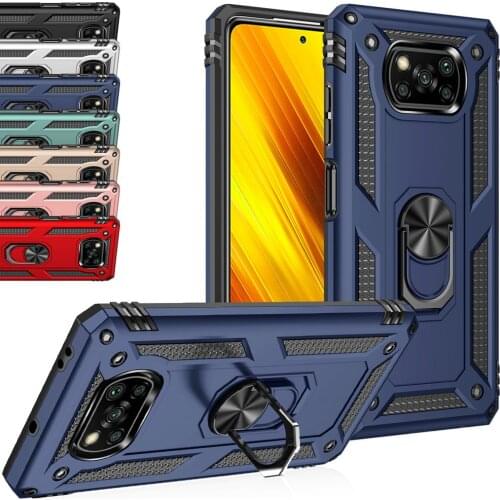 Case For Xiaomi Mi Poco X3 NFC Note 10 9 SE 9T Pro A3 Lite Shockproof Armor Ring Case For Redmi Note 9S 9 8 7 Pro 7A 8A Funda