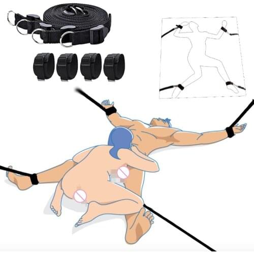 Adult Games Sex Products Bondage Gear Open Leg Sex Toys For Women Couples Handcuffs Ankle Cuff Restraints Erotic System Fetish