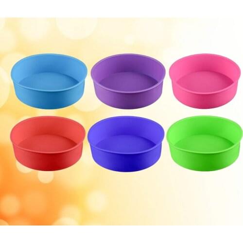 Baking Silicone 6-Inch Round Cake Pan Baking Mold BPA Free Non-Stick Bakeware Pan(Random Color)