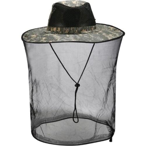 Outdoor Fishing Folding Ultraviolet-proof Beekeeping Anti-mosquito Mesh Hat Mosquito Head Net Hat With Hidden Mesh