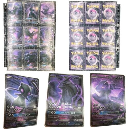 Dark Versie Pokemon First Bullet Ronde Dikke Flash Kaart Kaart Kaart Game Collection Battle Kaart Kids Toy Gift