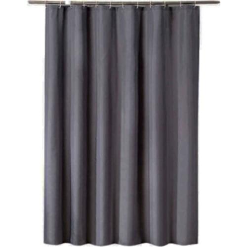 Dark Gray Shower Curtain Solid Color Waterproof Shower Curtain Bathroom Bathtub Cover Extra Wide 12 Hooks 150 x 180cm