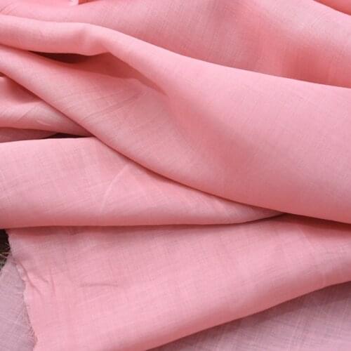 140CM Wide Thin Water Pink Linen Fabric for Summer Shirt Dress Clothes Jacket H528