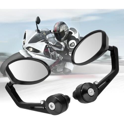 For Kawasaki Ninja ER6 F N W800 Z750 ZX 6 9R R400 Universal Motorcycle Aluminum Rear View Handle Bar End Side Rearview Mirrors