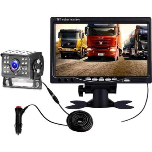 Vehicle-mounted cable-free 7-inch reversing image display + night vision bus camera aviation interface reversing image