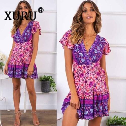 XURU Summer Short Sleeve Dresses