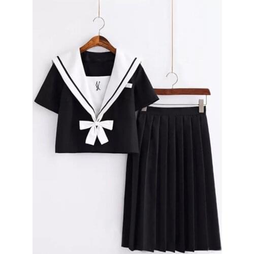 New Arrived 2021 Navy Sailor Kawaii School Uniform Novelty School Girls Cosplay Costume JK Uniforms Graduation Shirt Skirt Sets