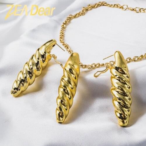 ZEADear Jewelry Copper New African Fashion Big Hollow Sets Women Earrings Pendent Large Light Style For Wedding Gifts Trendy