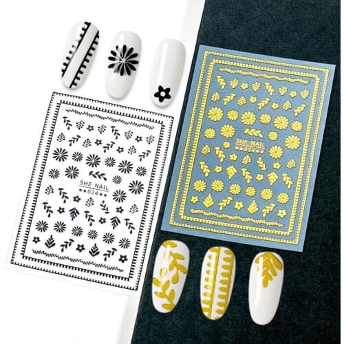 1PC 3D Nail Stickers Tips Nail Art Adhesive Decals Cool Design Nail Wraps Manicure Stickers for Nails