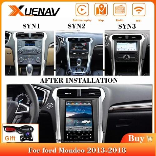 128G Dual system Installation manual or video Car Vertical Screen Radio Android Car radio player For FORD MONDEO 2013-2017