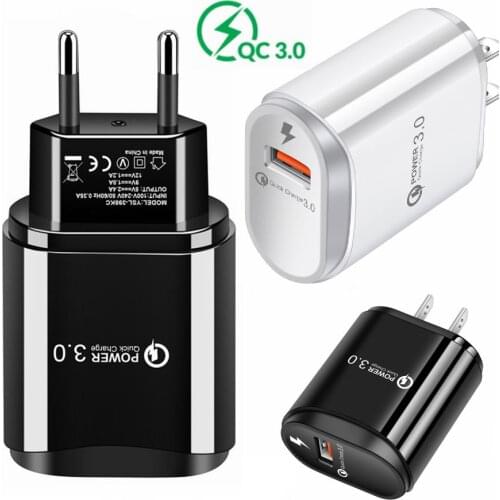 18W QC 3.0 USB Quick Phone Charger Travel Wall power Adapter QC3.0 Fast Charging Universal For Xiaomi iPhone Samsung Huawei