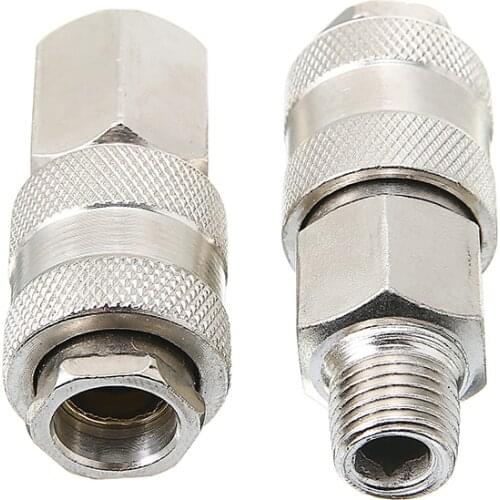 2pcs 1/4" BSP Thread Air Line Hose Compressor Connectors Euro Female Quick Release Fittings