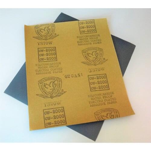 3 Sandpaper Sheets Wet / dry Water Proof Silicone Carbide Grinding Sandpaper 2000 Grit 28X22 cm