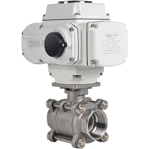 12V 24V 220V 3 PCS Stainless Steel On Off Type Electric Actuator Motorized Water Flow Control Ball Valve