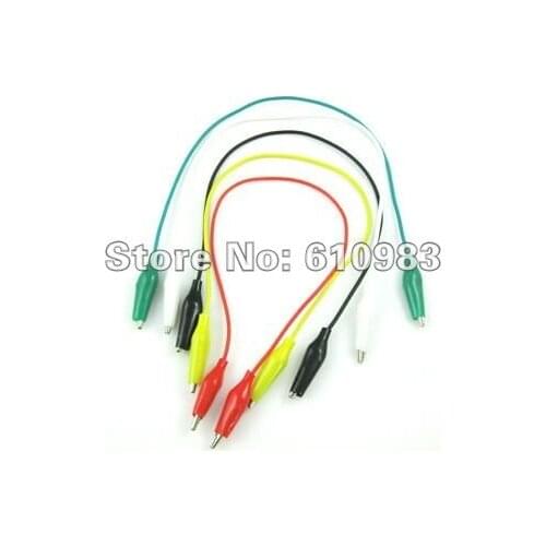 50 pieces/lot) Wholesale Multi-Colour Crocodile Alligator Clips Test Leads 45cm