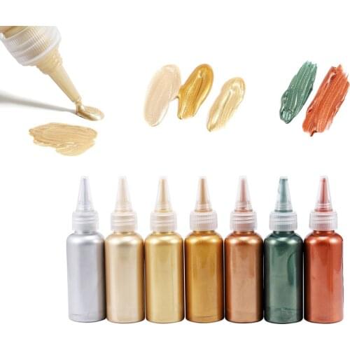60ml Waterproof Metallic Resin Art Pigment Outline Drawing Paste Golden Colorant Acrylic Paint Jewelry Making UV Resin Moulds
