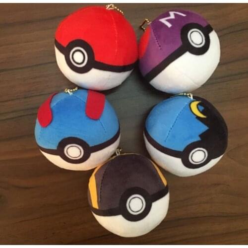 8CM 5 Styles Pokemones Pokeball High Quality Cute Plush Toys Cartoon Anime Stuffed LOLS Dolls Children Birthday Kids Gift