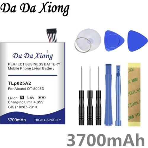 Da Da Xiong 3700mAh TLp025A2 Battery for Alcatel One Touch idol X+ 6043D Scribe HD OT-8008D TCL S960 Y710 Y900 Battery