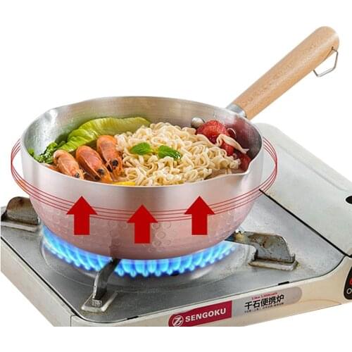 Aluminum Pan with Handle Cooker Boiled Porridge Noodles Milk Pot for Gas Stoves