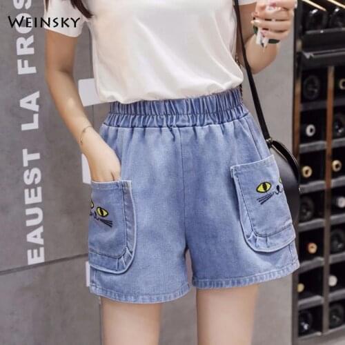 New Women Fashion Denim Shorts Plus Size Summer Casual Style Stretch Jeans