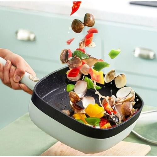 Electric cooker hot pot non stick electric frying pan multi function one dormitory household large capacity two level 2L square
