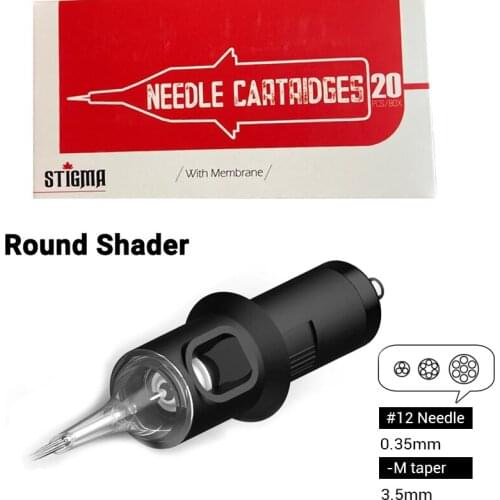 20 Pcs STIGMA Tattoo Needles Revolution Cartridge Round Shader #10 (0.30mm Needle) RC1003RS RC1005RSRC1007RS RC1009RS RC1014RS