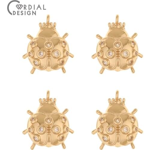 Cordial Design 50Pcs 15*17MM CZ Pendant/Earrings Accessories/Hand Made/Jewelry Findings & Components/DIY Necklace Making/Charms