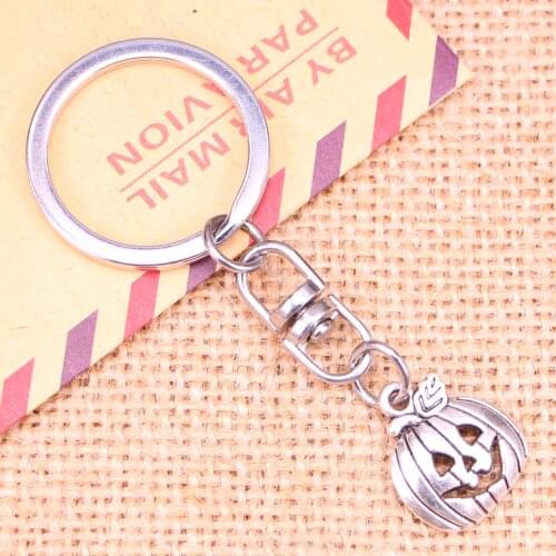 New Fashion Keychain 18x15mm pumpkin jack lantern halloween Pendants DIY Men Jewelry Car Key Chain Ring Holder Souvenir For Gift